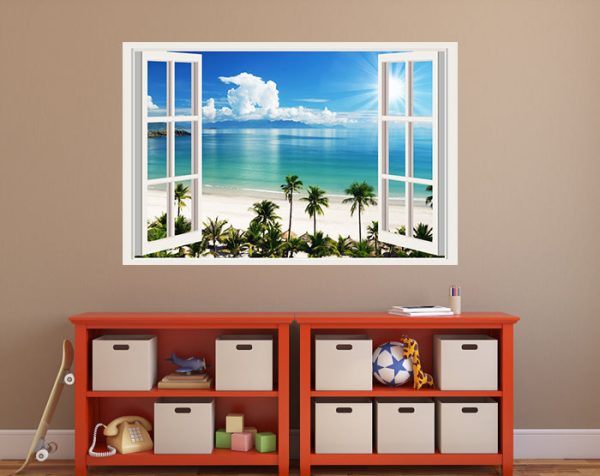 IMPRESSIVE 3D WINDOW WALL DECALS, REMOVABLE WALL STICKERS, WALL DECOR - Image 3