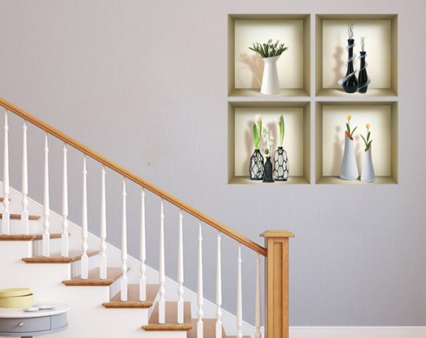 3D Niche Wall Art Decals - Set Of 4 | Easy To Apply, Stunning Decorative Stickers For Home And Office - Image 6