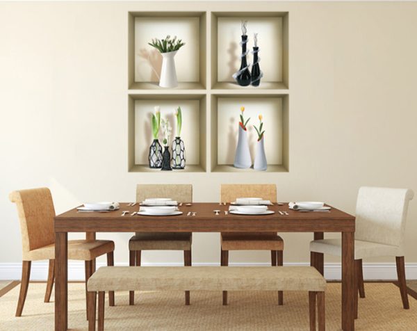 3D Niche Wall Art Decals - Set Of 4 | Easy To Apply, Stunning Decorative Stickers For Home And Office - Image 3