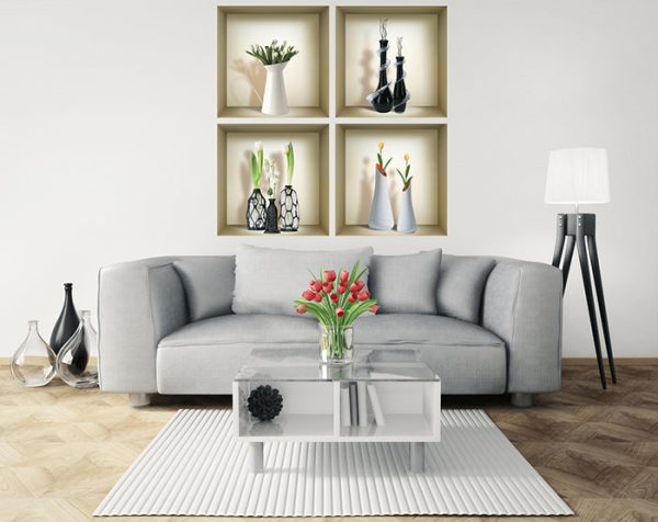 3D Niche Wall Art Decals - Set Of 4 | Easy To Apply, Stunning Decorative Stickers For Home And Office - Image 4