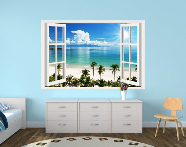IMPRESSIVE 3D WINDOW WALL DECALS, REMOVABLE WALL STICKERS, WALL DECOR - Image 2