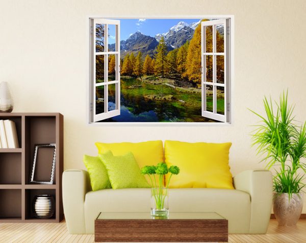 IMPRESSIVE 3D WINDOW WALL DECALS, REMOVABLE WALL STICKERS, WALL DECOR - Image 3