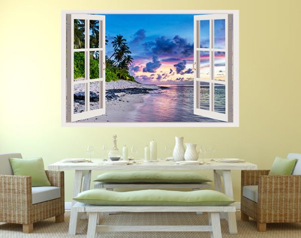 IMPRESSIVE 3D WINDOW WALL DECALS, REMOVABLE WALL STICKERS, WALL DECOR - Image 2