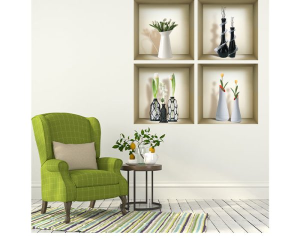 3D Niche Wall Art Decals - Set Of 4 | Easy To Apply, Stunning Decorative Stickers For Home And Office - Image 5