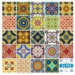 Mexican Tile Stickers multicolor tiles colored backsplash for home walls Model - C - Image 14