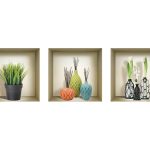3D Niche Wall Art Decals - Set Of 3 | Easy To Apply, Stunning Decorative Stickers For Home And Office