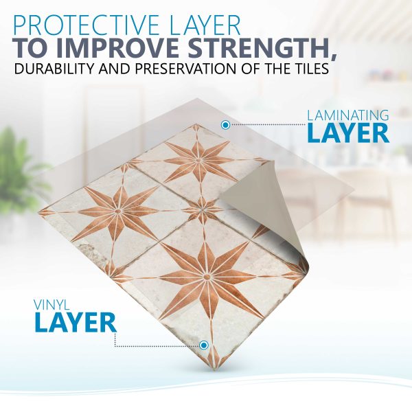 Vintage Gold Star peel-and-stick kitchen backsplash stylish bathroom tiles Model - R2 - Image 6