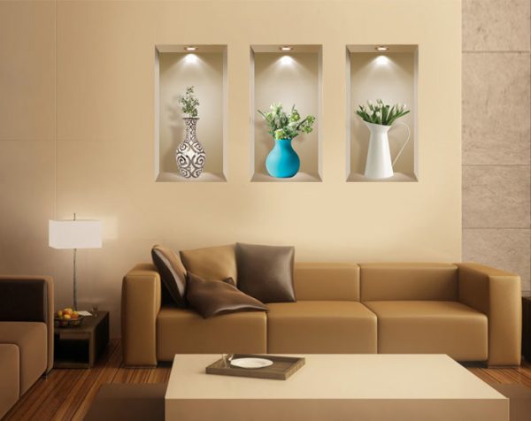 3D Niche Wall Art Decals - Set Of 3 | Easy To Apply, Stunning Decorative Stickers For Home And Office - Image 2