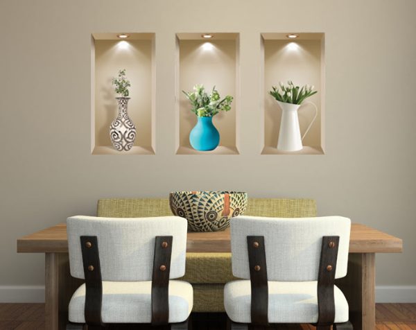 3D Niche Wall Art Decals - Set Of 3 | Easy To Apply, Stunning Decorative Stickers For Home And Office - Image 3