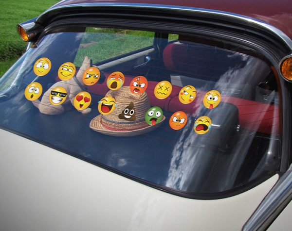 Set of 16 Emoji Faces Wall Decal Car Sticker - Image 15