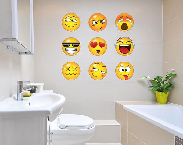 Set of 16 Emoji Faces Wall Decal Car Sticker - Image 2