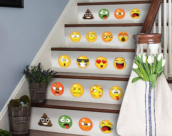 Set of 16 Emoji Faces Wall Decal Car Sticker - Image 3