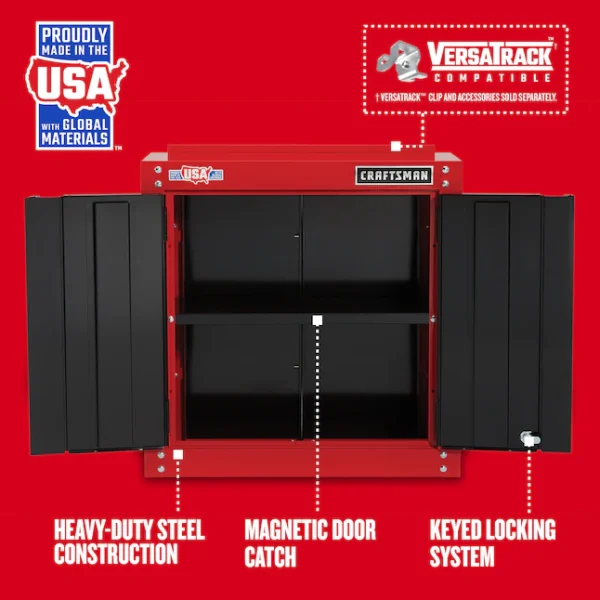 CRAFTSMAN CMST22800RB 2000 Steel Wall-mounted Garage Cabinet in Red (28-in W x 28-in H x 12-in D) - Image 2