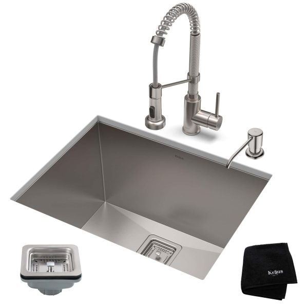 18.5-in x 24-in 1-Basin Stainless Steel Undermount Laundry Sink with Drain with Faucet