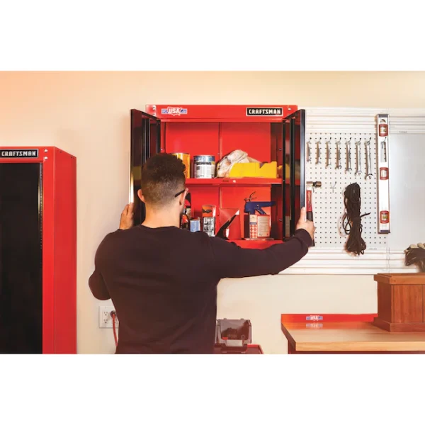 CRAFTSMAN CMST22800RB 2000 Steel Wall-mounted Garage Cabinet in Red (28-in W x 28-in H x 12-in D) - Image 9