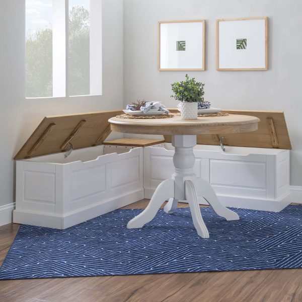 Tobin Backless Corner Dining Nook   Natural/White - Image 13