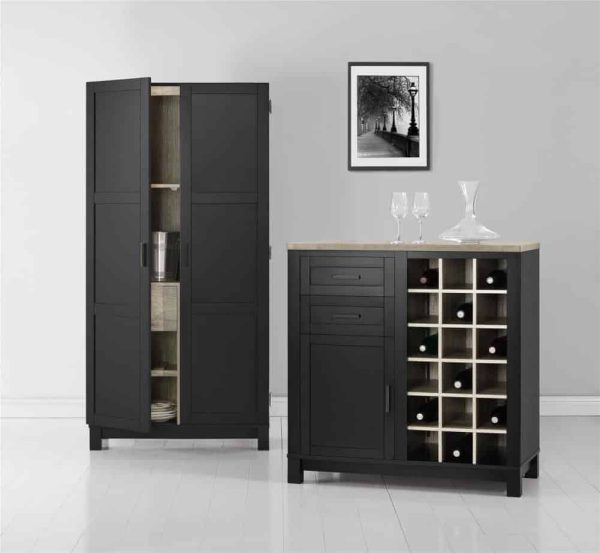 Black Composite Base with Composite Top Kitchen Cart (36-in x 18.2-in x 37.1-in) - Image 6
