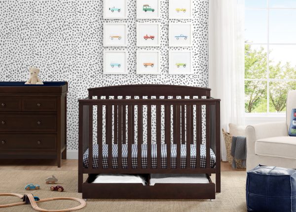 Delta Children Hanover 6-in-1 Convertible Baby Crib, Walnut Espresso - Image 4