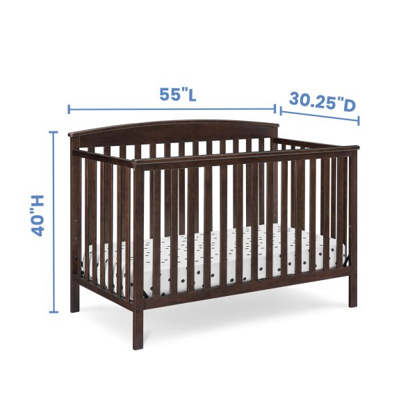 Delta Children Hanover 6-in-1 Convertible Baby Crib, Walnut Espresso - Image 8