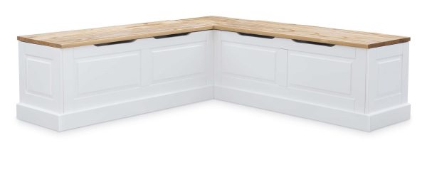 Tobin Backless Corner Dining Nook   Natural/White - Image 4