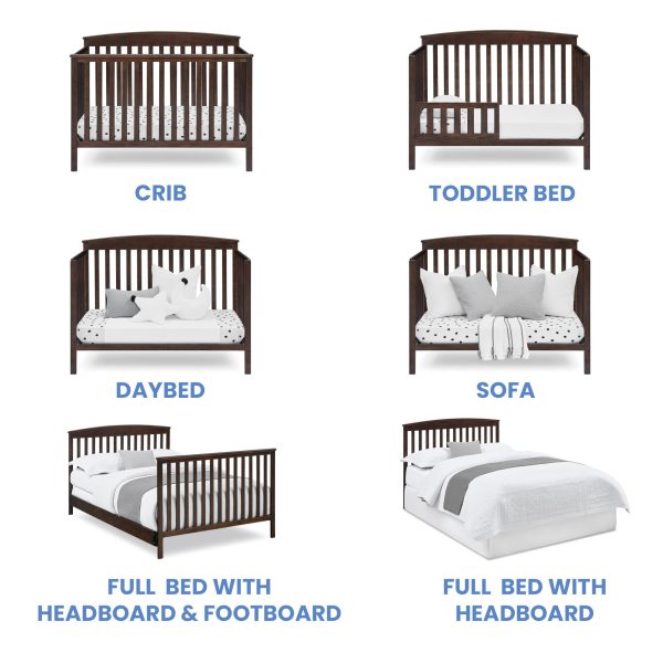 Delta Children Hanover 6-in-1 Convertible Baby Crib, Walnut Espresso - Image 6