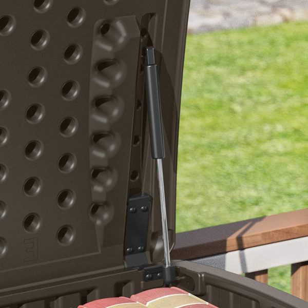 Suncast  52.75-in L x 29-in 124-Gallon Java Plastic Deck Box - Image 4