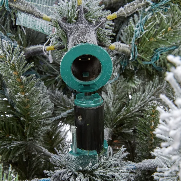 7.5-ft Flocked Candlewood Pine Pre-lit LED Artificial Christmas Tree - Image 17