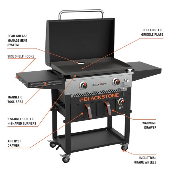 2-Burner 28  Propane Griddle with Air Fryer Combo - Image 9