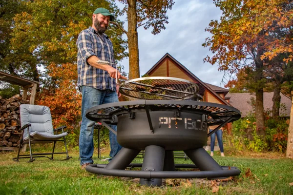 45.3-in W Black Sand Powder Coat Steel Wood-Burning Fire Pit - Image 7