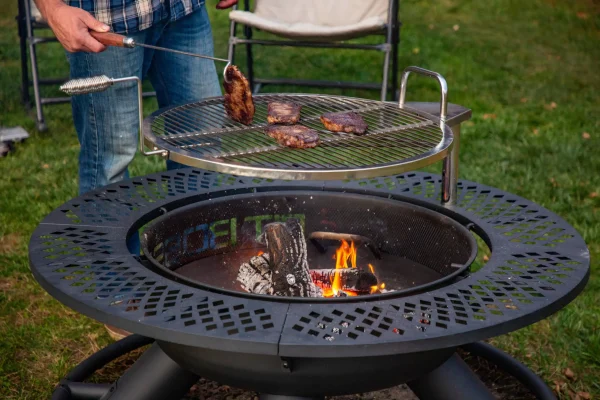 45.3-in W Black Sand Powder Coat Steel Wood-Burning Fire Pit - Image 4