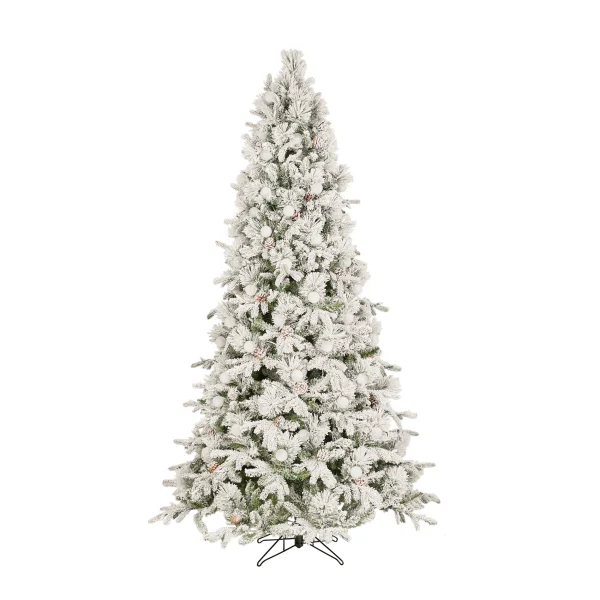 7.5-ft Flocked Candlewood Pine Pre-lit LED Artificial Christmas Tree - Image 10