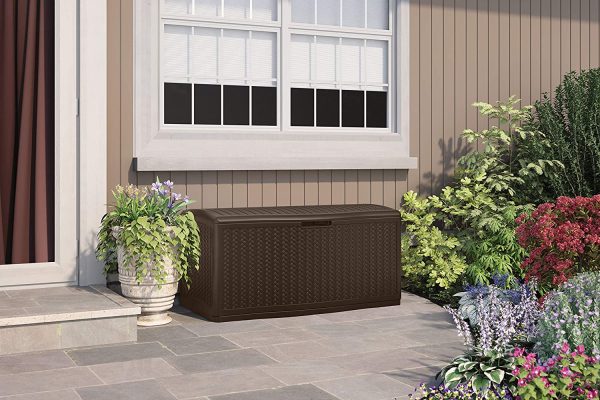 Suncast  52.75-in L x 29-in 124-Gallon Java Plastic Deck Box - Image 5
