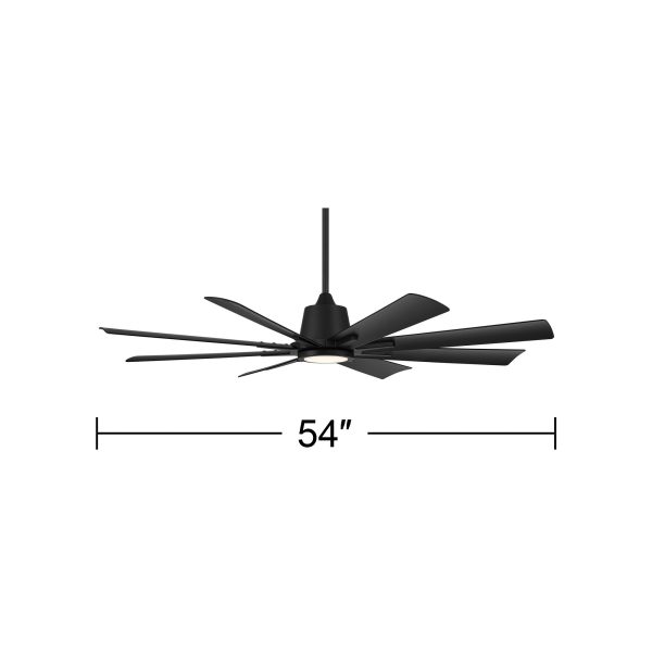 Vieja 54  Inspirit Matte Black LED Damp Remote Ceiling Fan - Image 2
