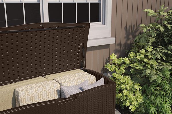 Suncast  52.75-in L x 29-in 124-Gallon Java Plastic Deck Box - Image 6