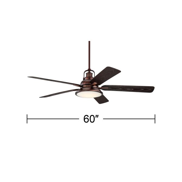 Vieja 60  Wind and Sea Bronze Finish LED Outdoor Ceiling Fan with Remote - Image 2