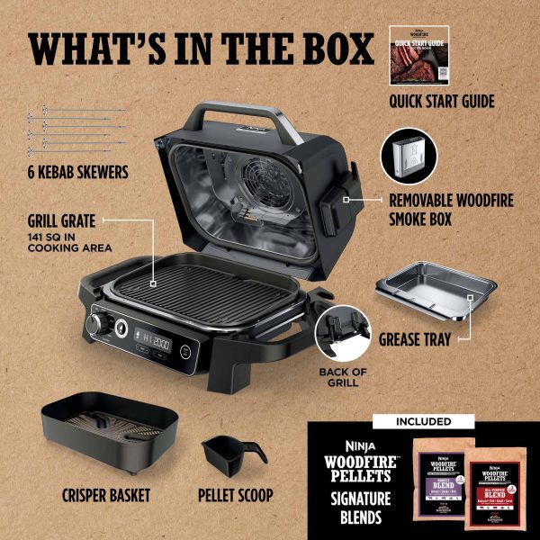 Woodfire 7-in-1 Outdoor Grill and Smoker 1760-Watt Grey Electric Grill - Image 14