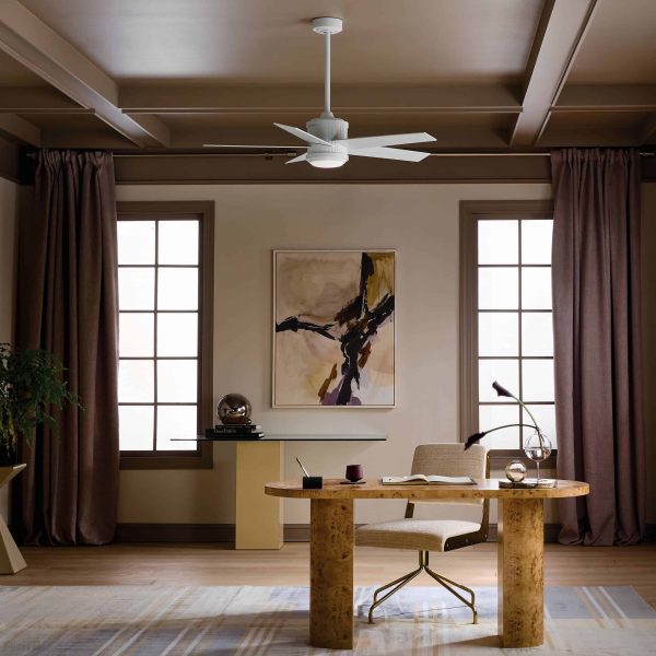 Kichler Brahm 48-in Matte White Integrated LED Indoor Ceiling Fan with Light and Remote (5-Blade) - Image 8