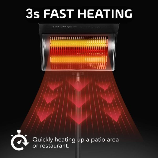 Afoxsos 5515-BTU 120-Volt Black Steel Electric Patio Heater - Image 2