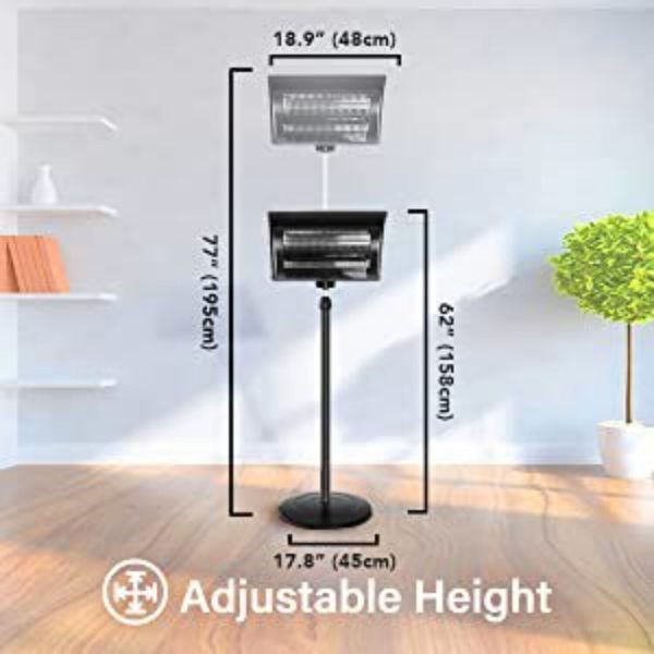 Afoxsos 5515-BTU 120-Volt Black Steel Electric Patio Heater - Image 8
