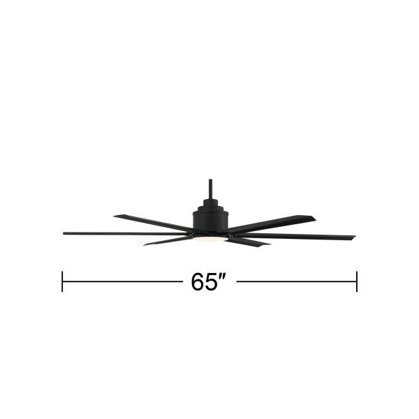 Ultra Breeze Matte Black LED Wet Rated Ceiling Fan 65  with Remote - Image 2