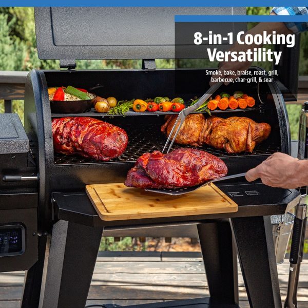Wood Pellet Pro Series 850-Sq in Hammertone Pellet Grill with Smart Compatibility - Image 6