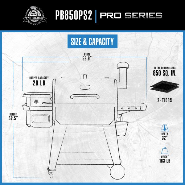 Wood Pellet Pro Series 850-Sq in Hammertone Pellet Grill with Smart Compatibility - Image 2