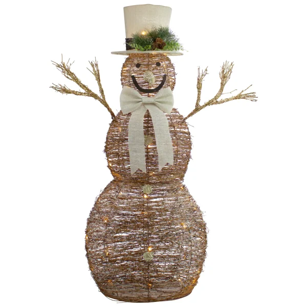 48-in Snowman Free Standing Decoration with White LED Lights
