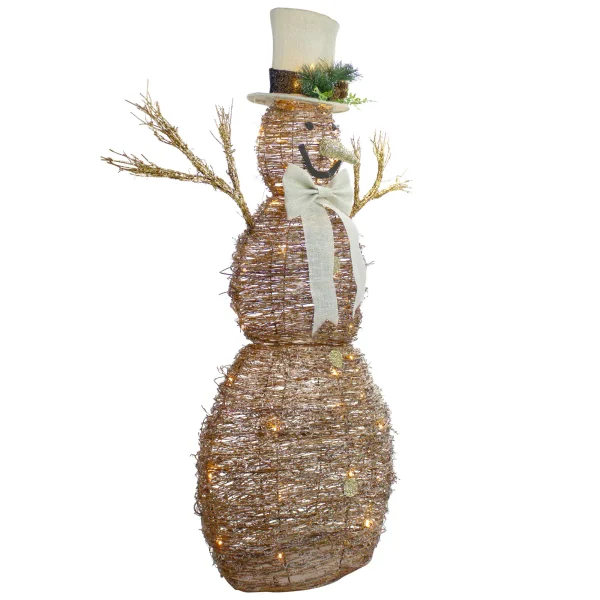 48-in Snowman Free Standing Decoration with White LED Lights - Image 3