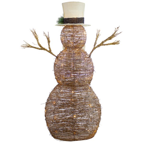 48-in Snowman Free Standing Decoration with White LED Lights - Image 2