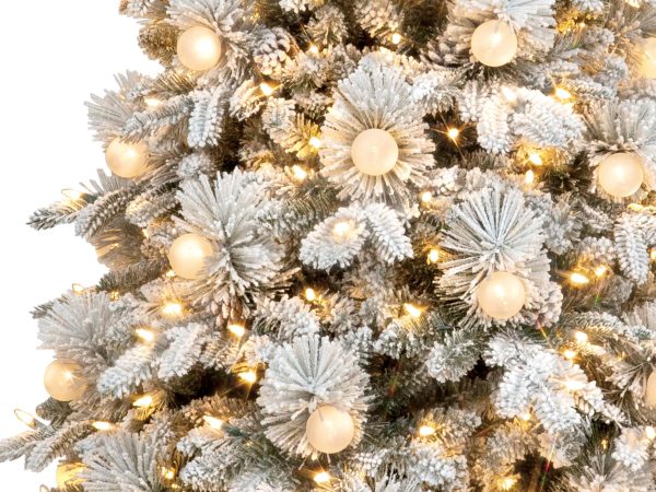 9-ft Flocked Candlewood Pine Pre-lit LED Artificial Christmas Tree - Image 7
