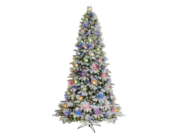 7.5-ft Flocked Candlewood Pine Pre-lit LED Artificial Christmas Tree - Image 6