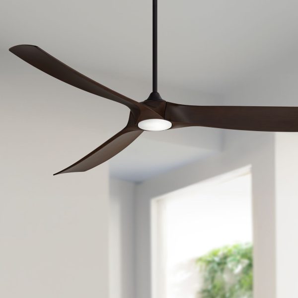 Vieja 70  Kona Wind Black-Walnut LED DC Damp Rated Ceiling Fan with Remote