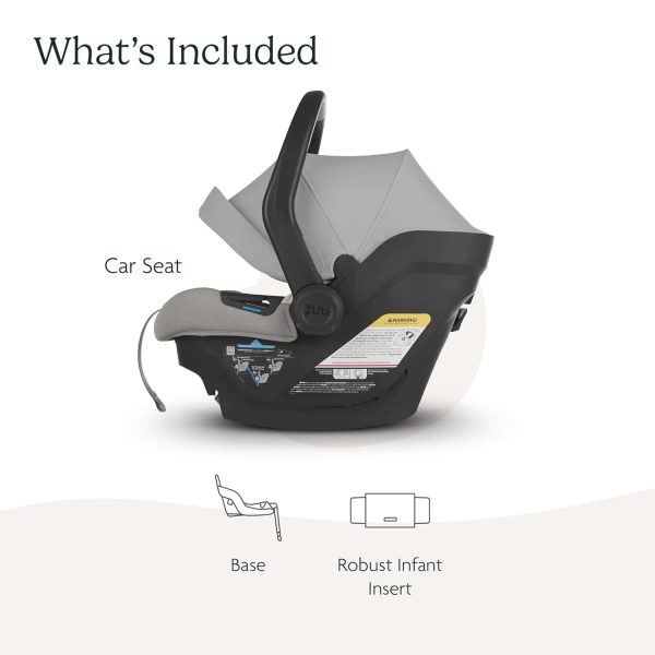 UPPAbaby Mesa Max Infant Car Seat/Base with Load Leg and Robust Infant Insert Included (White+Grey Chenille) - Image 2