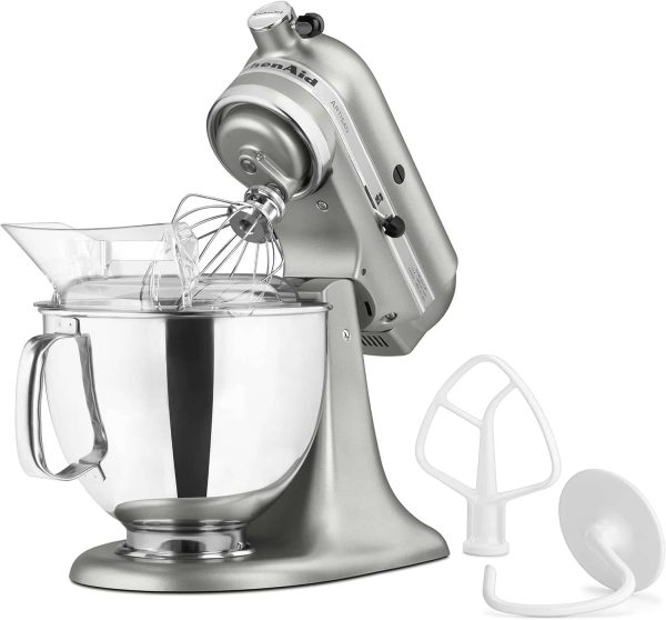 Artisan Series 5 Quart Tilt Head Stand Mixer with Pouring Shield KSM150PS, Contour Silver - Image 7